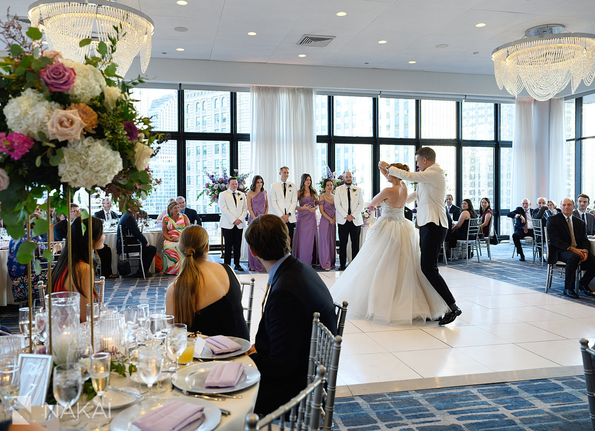 royal Sonesta chicago downtown wedding reception first dance