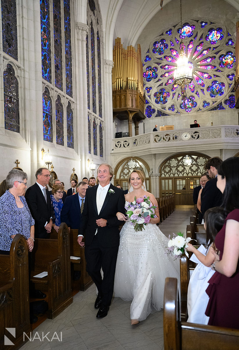 st james chapel chicago wedding ceremony photos bride processional