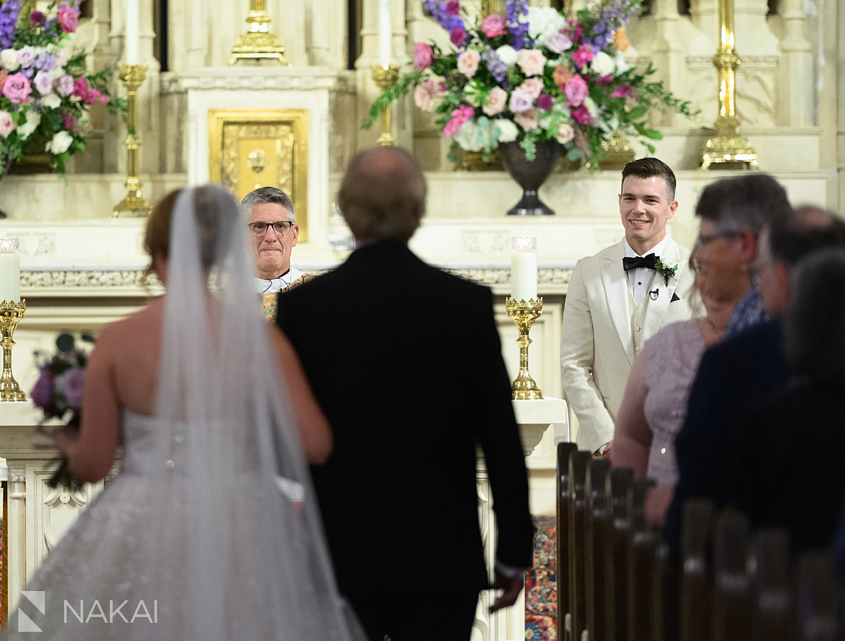 st james chapel chicago wedding ceremony pictures bride processional