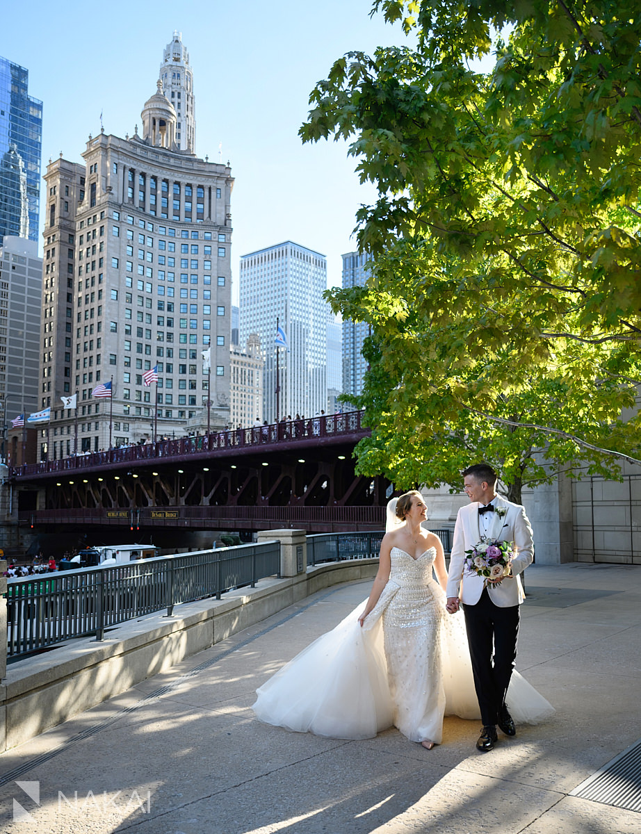 downtown Chicago wedding photographer bride groom