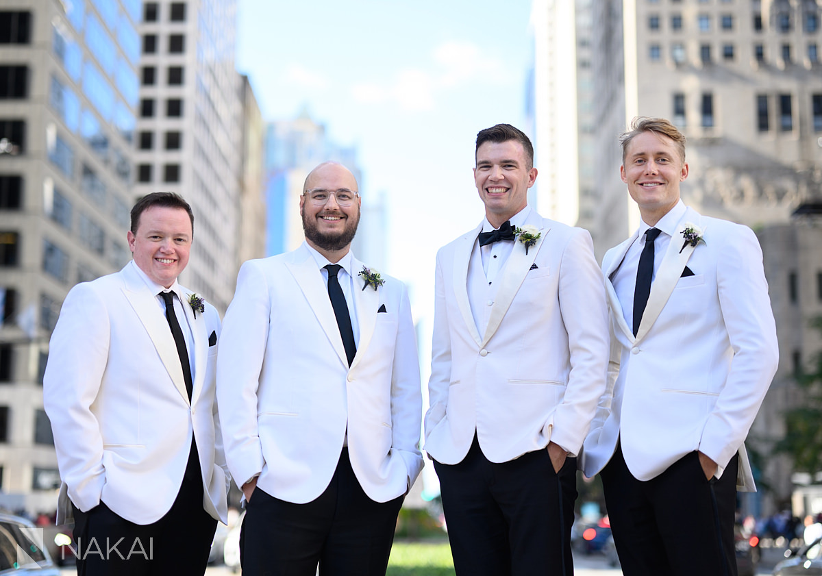 downtown Chicago wedding photos bridal party