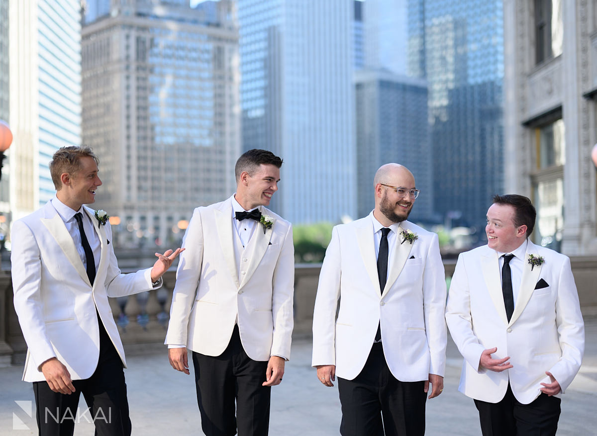 Wrigley building wedding photos bridal party