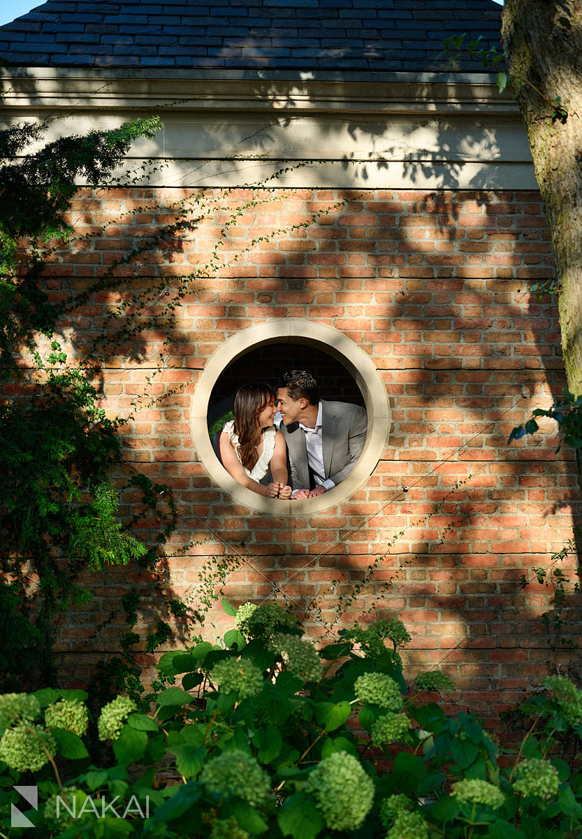 chicago botanic garden engagement photos laughing smiling