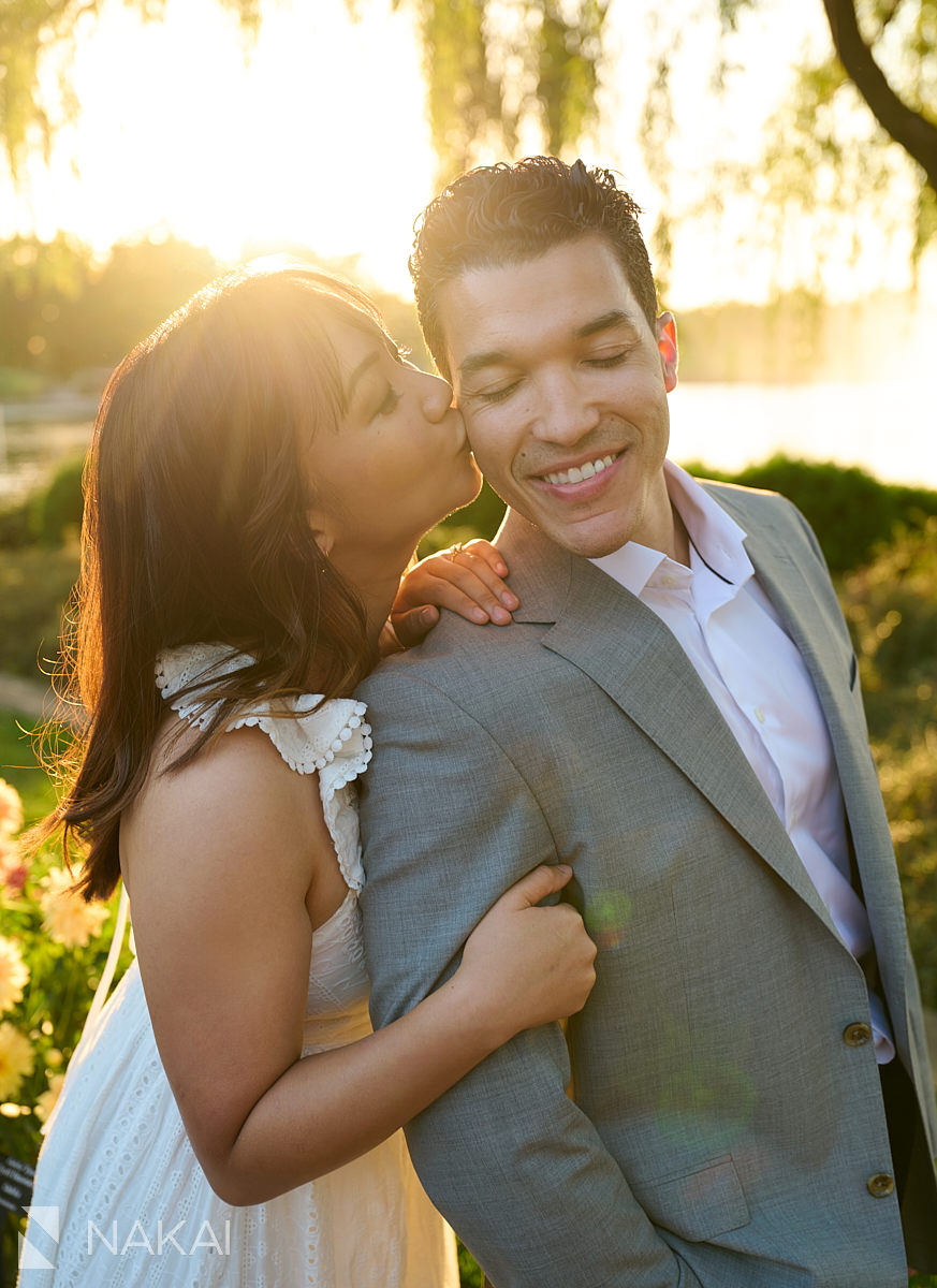 chicago botanic garden engagement photos sunset