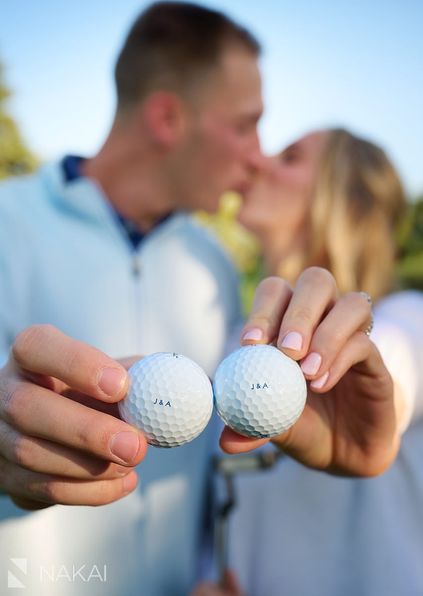 golf course engagement photos