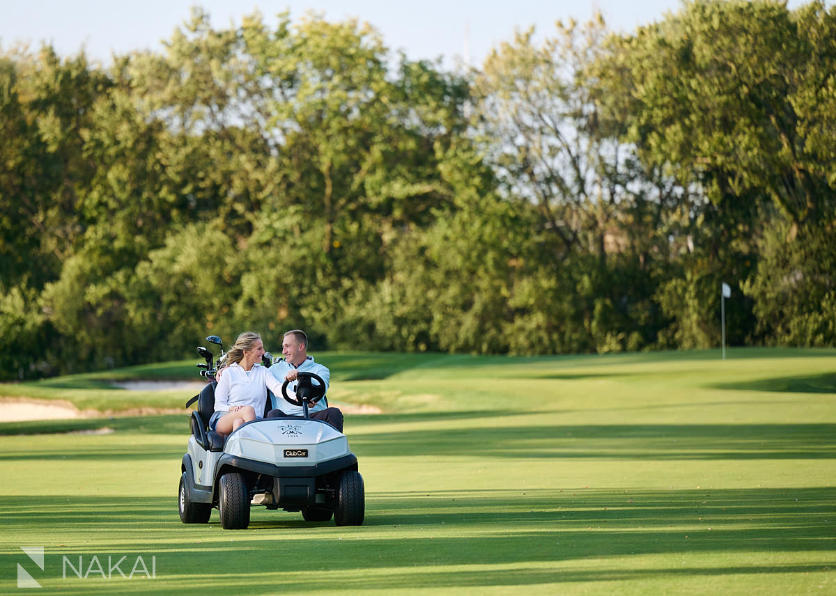 golf course engagement photos