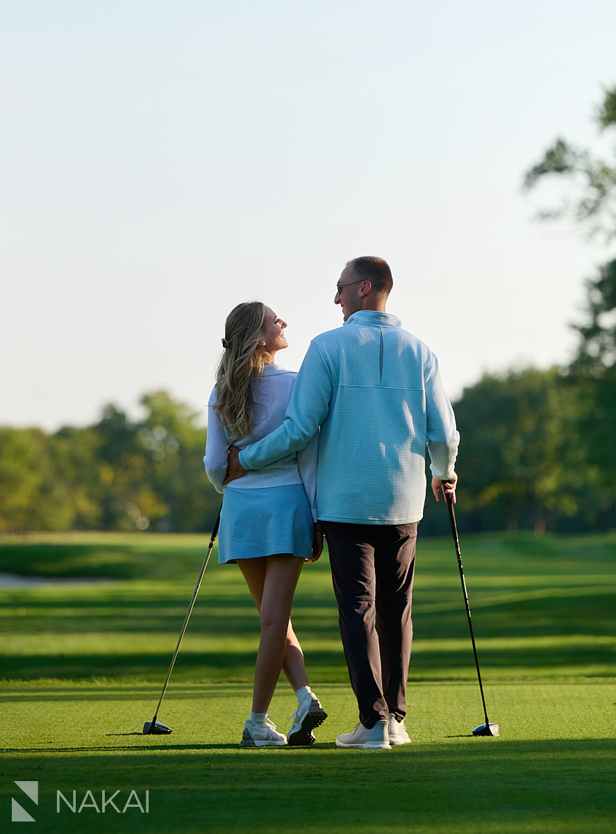 golf course engagement photos