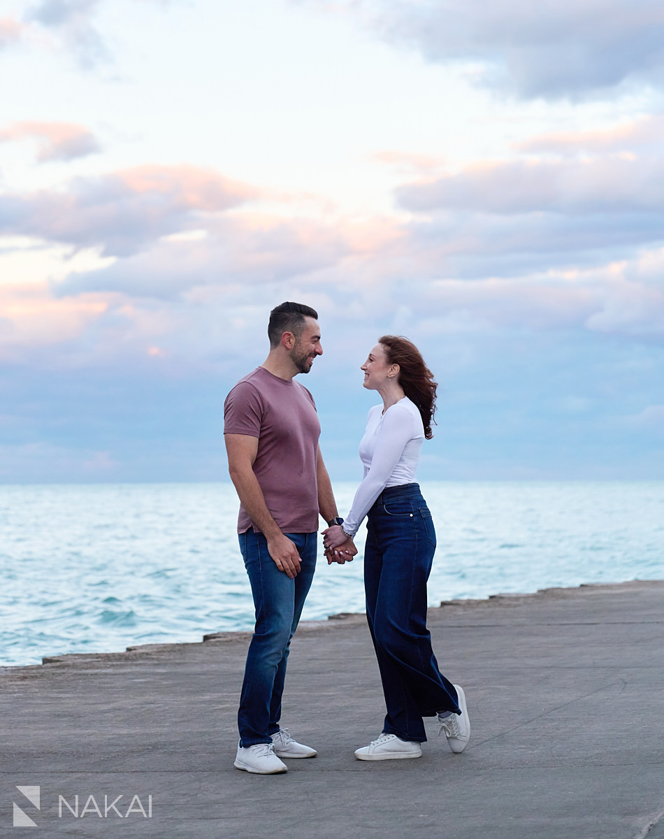 chicago adler engagement photos skyline