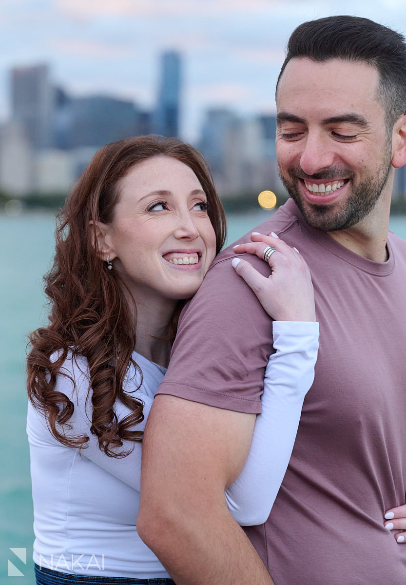 chicago museum engagement photos skyline