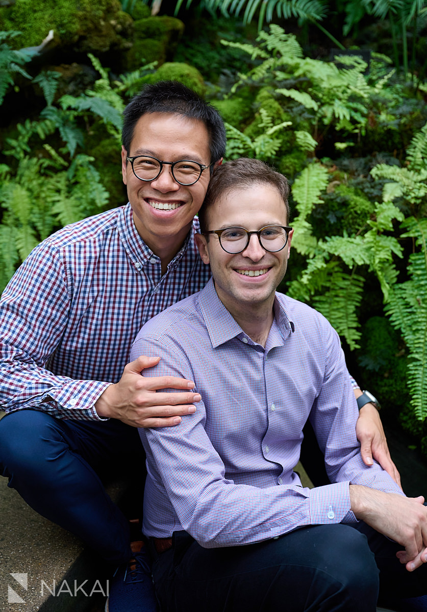 lincoln park conservatory engagement photographer same sex couple