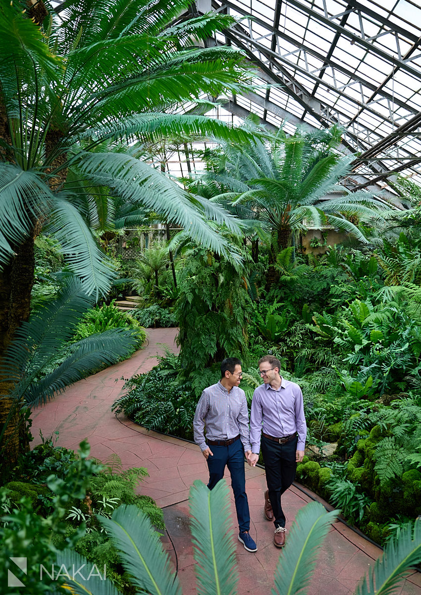 lincoln park conservatory engagement photos same sex couple