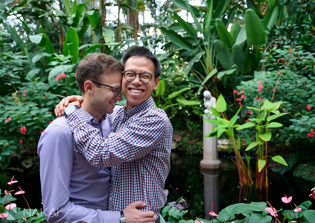 lincoln park conservatory engagement photos same sex couple