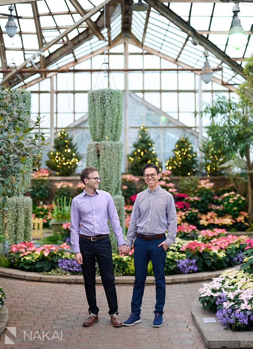 lincoln park conservatory engagement photos same sex couple