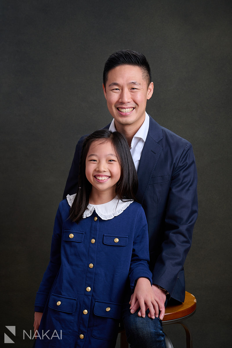 chicago portrait studio family photos asian father daughter 