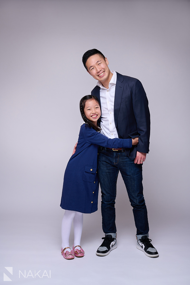 family chicago portrait studio photos asian father daughter